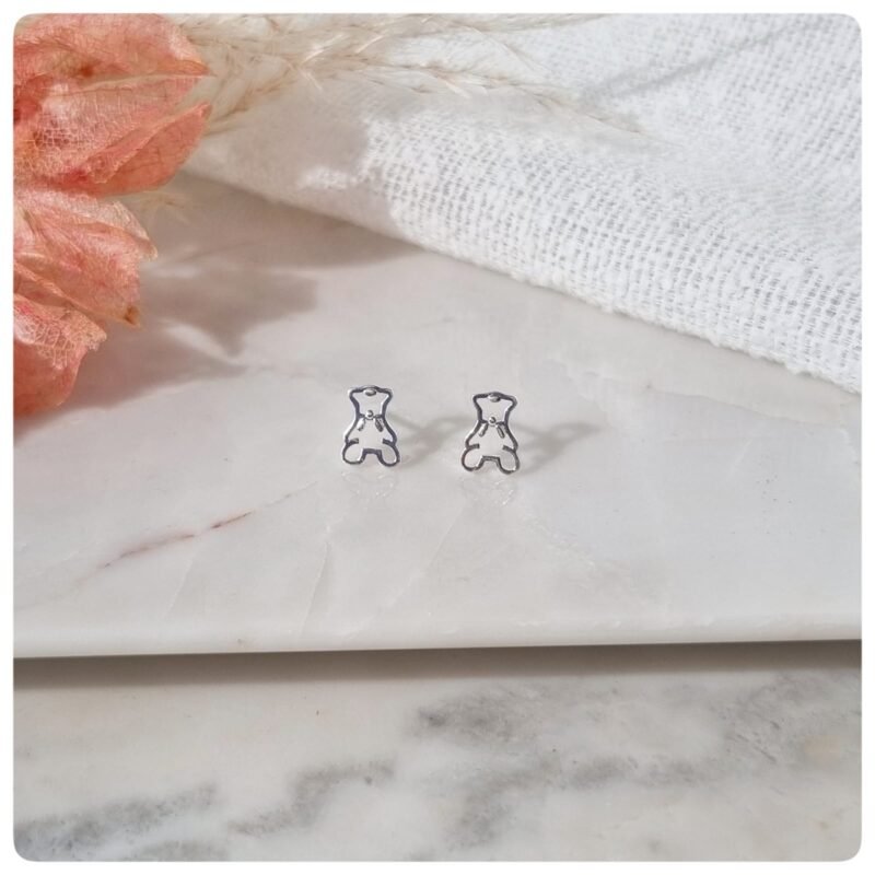 Brinco urso prata