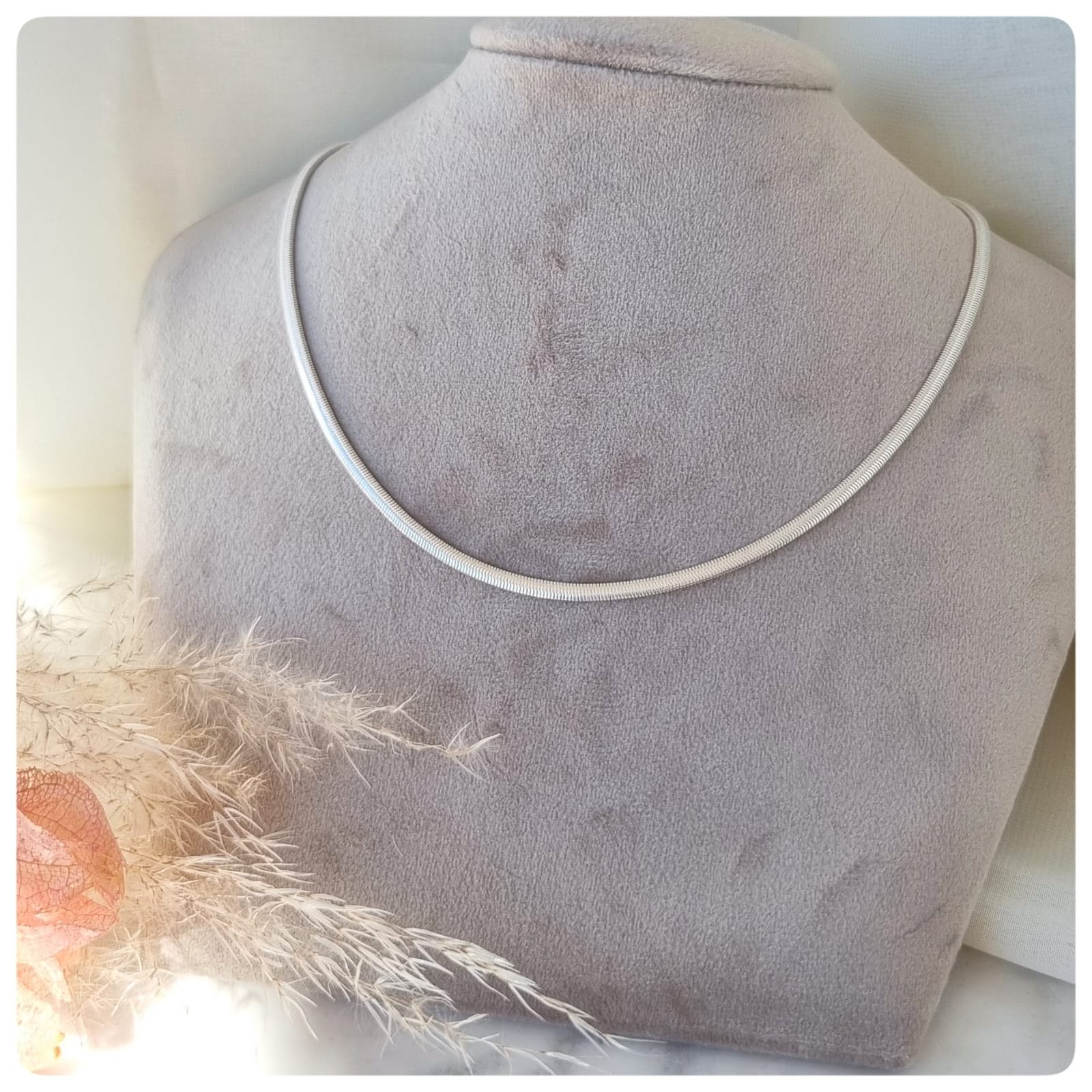 Choker banho prata snaker