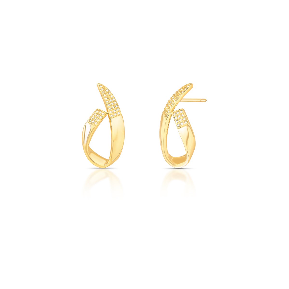 Brinco dourado com cravejado